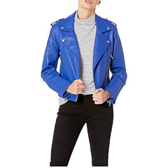 Blank NYC Jackets & Blazers - Blank NYC Vegan Blue My Mind Moto Jacket